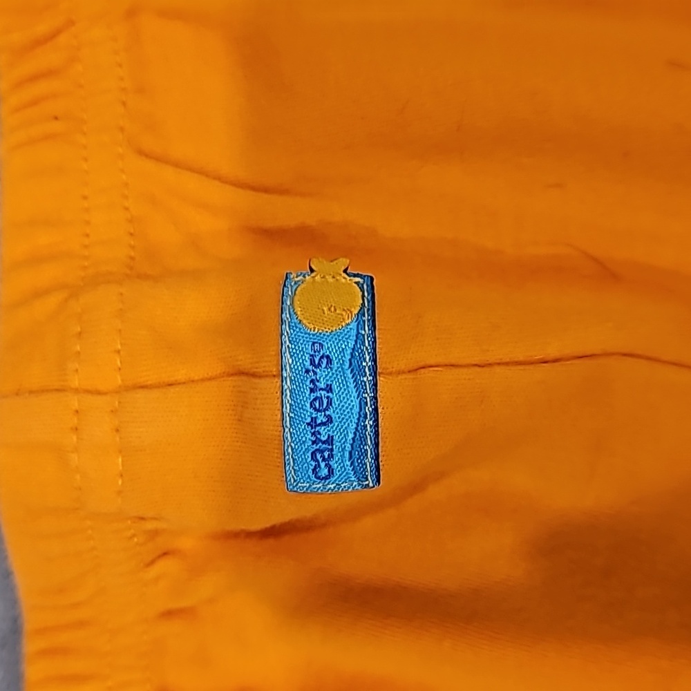F Carters 2 peice onesie pants set 3-6mo., orange, fish, sea life cute adorable - Picture 9 of 11